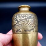 Alfred Salzmann Jerusalem T 598 engraved brass bird vase c.1930s