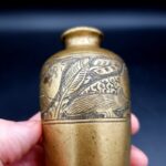 Alfred Salzmann Jerusalem T 598 engraved brass bird vase c.1930s