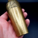 Alfred Salzmann Jerusalem T 598 engraved brass bird vase c.1930s