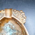 Antique Art Nouveau figural ashtray or vide poche with female figure and floral decoration