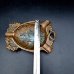 Antique Art Nouveau figural ashtray or vide poche with female figure and floral decoration