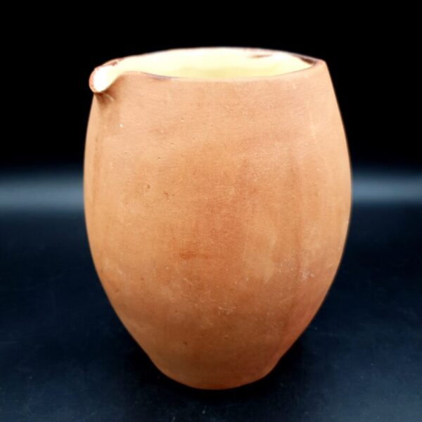 Antique C.H. Brannam Barum Ware unglazed terracotta jug with incised mark, Devon, c.1890