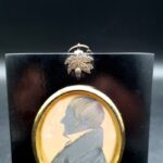 Antique 19th-century ink profile portrait of a gentleman in Regency-style dress