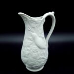 Portmeirion British Heritage Collection Nightingale white porcelain jug vase with moulded relief