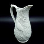 Portmeirion British Heritage Collection Nightingale white porcelain jug vase with moulded relief