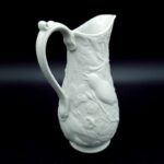 Portmeirion British Heritage Collection Nightingale white porcelain jug vase with moulded relief