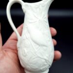 Portmeirion British Heritage Collection Nightingale white porcelain jug vase with moulded relief
