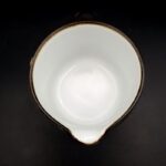 Vintage Denby Romance stoneware milk jug with floral decoration and green border