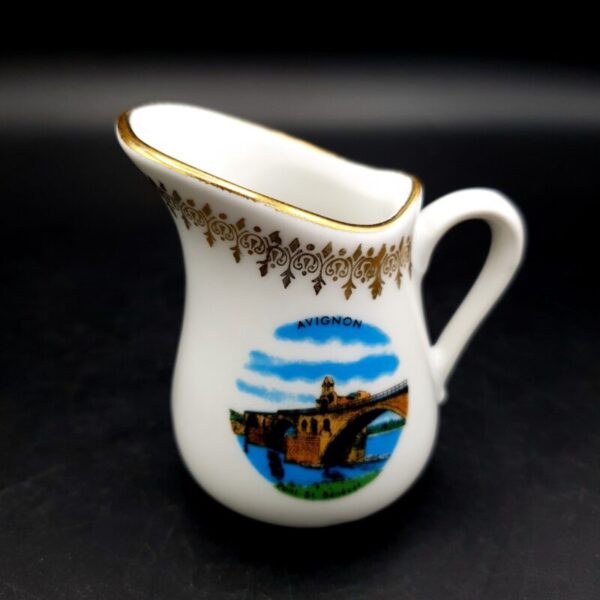 Vintage Apilco French porcelain cream jug depicting Avignon and Pont Saint-Bénézet