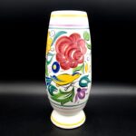 Vintage Poole Pottery Vase bird design C1950s H23cm Floral 770g