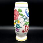 Vintage Poole Pottery Vase bird design C1950s H23cm Floral 770g