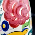 Vintage Poole Pottery Vase bird design C1950s H23cm Floral 770g