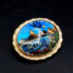 Side view of vintage Alfano butterfly wing brooch