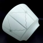 Underside of vintage moulded glass ceiling light shade
