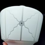 Vintage white glass ceiling light shade with raised geometric design