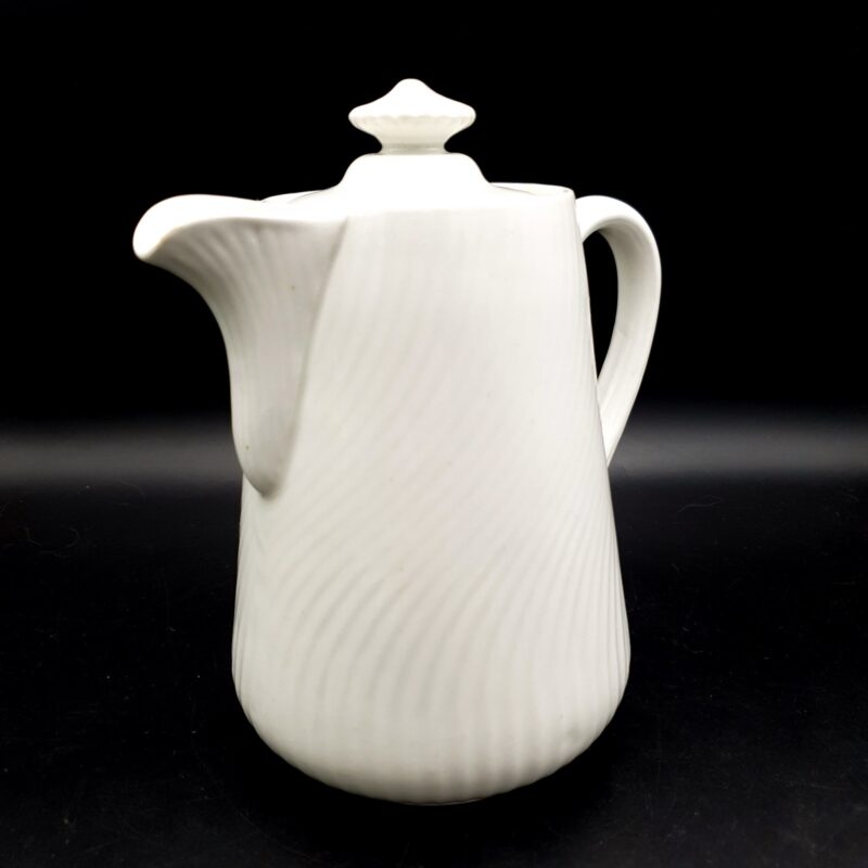 Vintage Grindley Glaze Ware white ribbed coffee pot