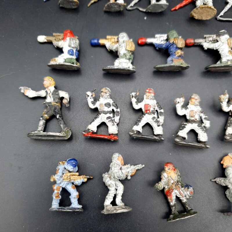 Group of approximately 80 metal sci-fi miniature figures and four vehicles
