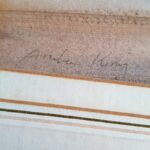 Andrew King signed watercolour Figures on the Beach in a landscape frame