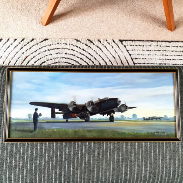 Gordon Beecham 1985 Original Oil Painting RAF Halifax Mk III 425 Sqn WW2