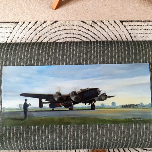 Gordon Beecham 1985 Original Oil Painting RAF Halifax Mk III 425 Sqn WW2