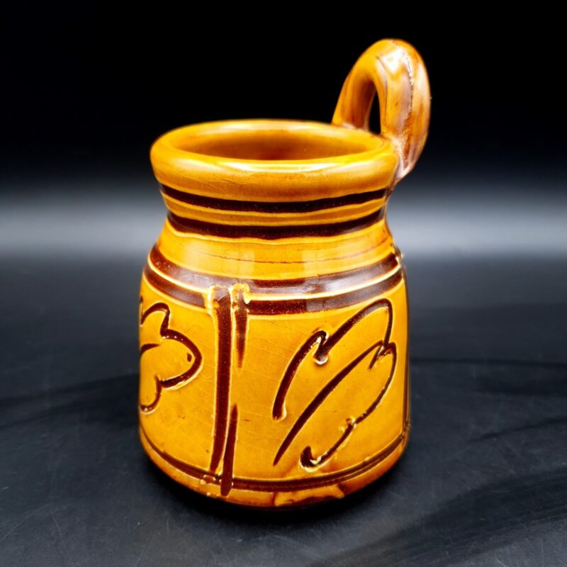 Vintage John Mathieson Planter Pot earthenware brown glaze pottery depth 9.3cm