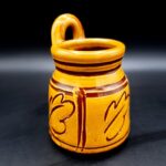 Vintage John Mathieson Planter Pot earthenware brown glaze pottery depth 9.3cm