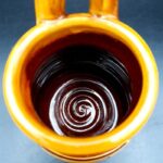 Vintage John Mathieson Planter Pot earthenware brown glaze pottery depth 9.3cm