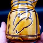 Vintage John Mathieson Planter Pot earthenware brown glaze pottery depth 9.3cm