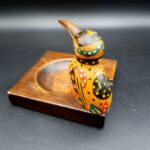 Vintage Wooden Toucan Bird Ashtray Hand Painted Folk Art Trinket Dish