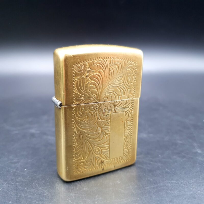 Vintage ZIPPO Brass Venetian Lighter Dated J V 1989 Bradford PA USA