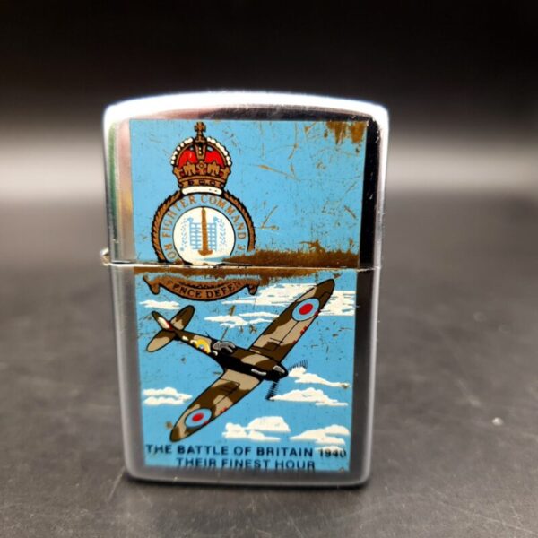 Vintage ZIPPO Battle of Britain Chrome Lighter Dated F VI 1990 Bradford PA USA