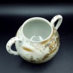 Kaga Kutani-yaki Teapot & sugar bowl with crane motifs moriage gilt C1920-30s