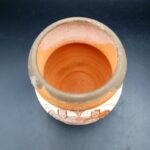 M Barradas Pottery squat pots 3 terracotta Portuguese Men in dungarees H10.5cm