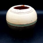 M Barradas Pottery squat pots 3 terracotta Portuguese Men in dungarees H10.5cm